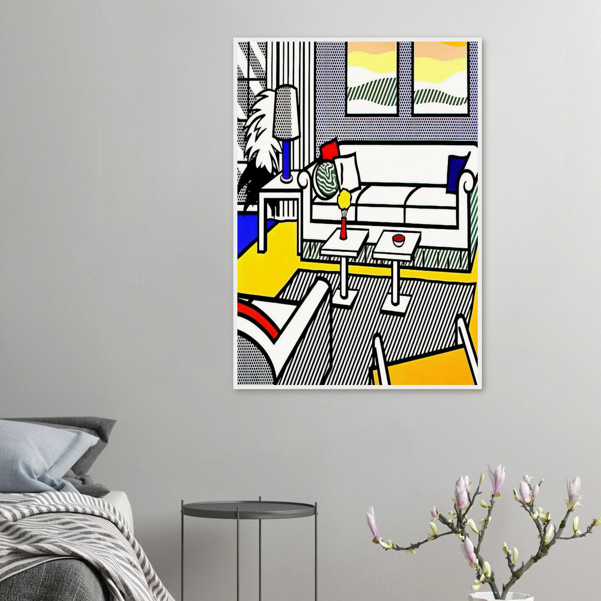 INTERIOR WITH RESTFUL PAINTINGS 1991 Framed Poster | Roy Lichtenstein Framed Prints Wall Art | Roy Lichtenstein Shop
