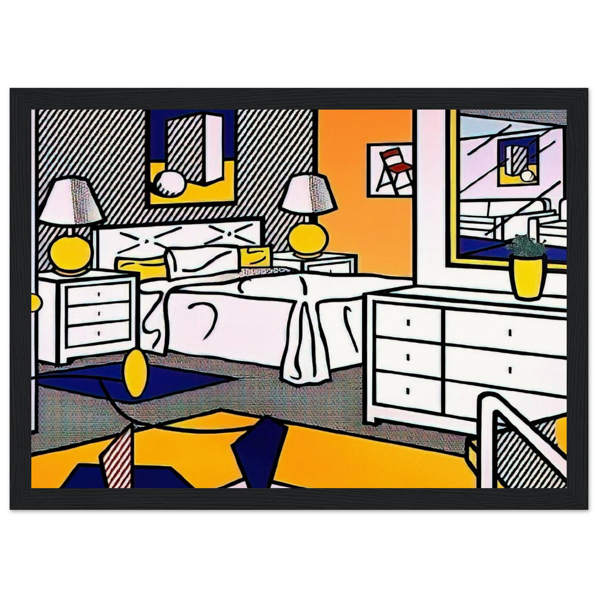 INTERIOR WITH MOBILE 1992 Framed Poster | Roy Lichtenstein Framed Prints Wall Art | Roy Lichtenstein Shop