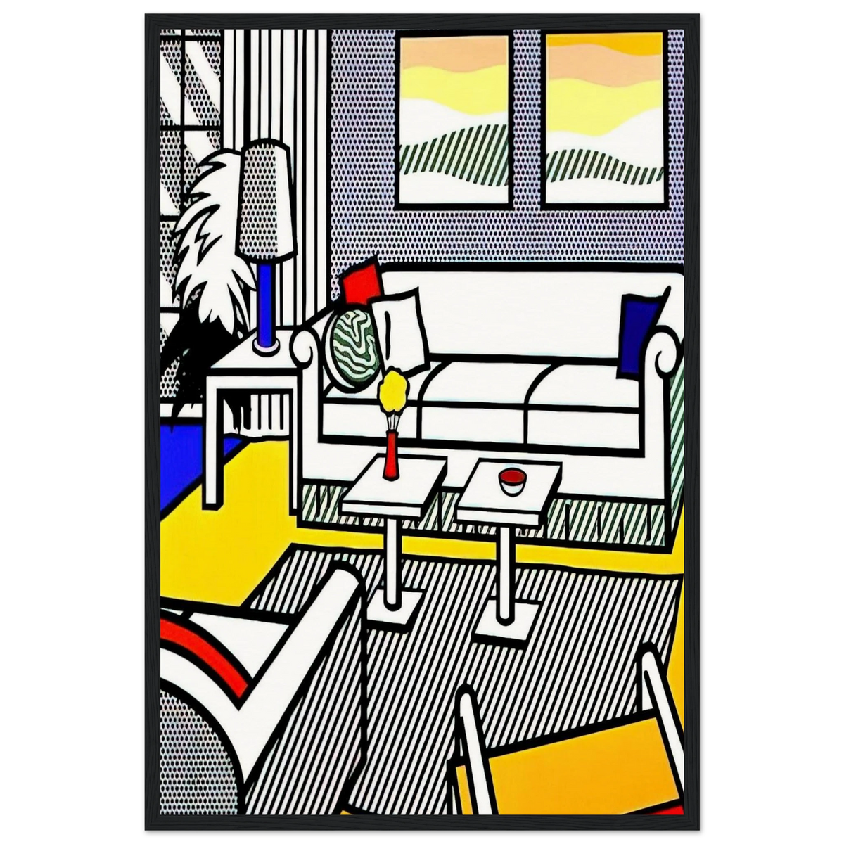INTERIOR WITH RESTFUL PAINTINGS 1991 Framed Poster | Roy Lichtenstein Framed Prints Wall Art | Roy Lichtenstein Shop