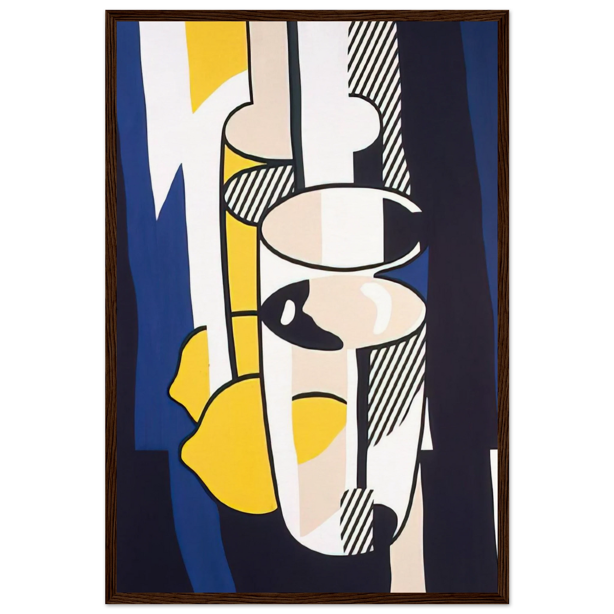GLASS AND LEMON IN A MIRROR 1974 Framed Poster | Roy Lichtenstein Framed Prints Wall Art | Roy Lichtenstein Shop