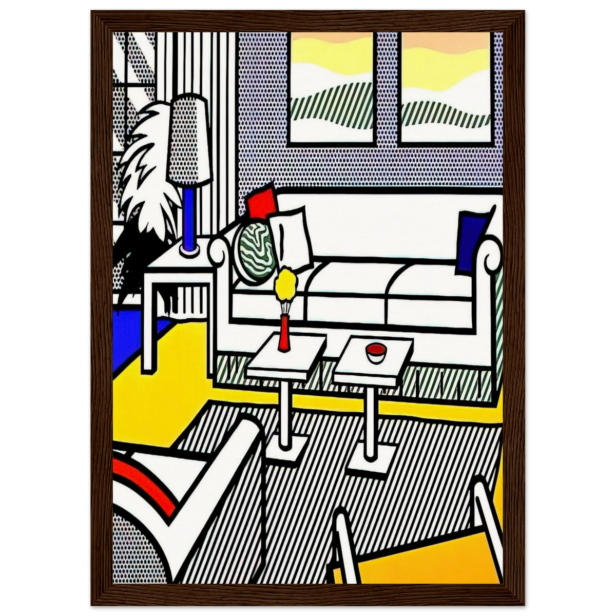 INTERIOR WITH RESTFUL PAINTINGS 1991 Framed Poster | Roy Lichtenstein Framed Prints Wall Art | Roy Lichtenstein Shop
