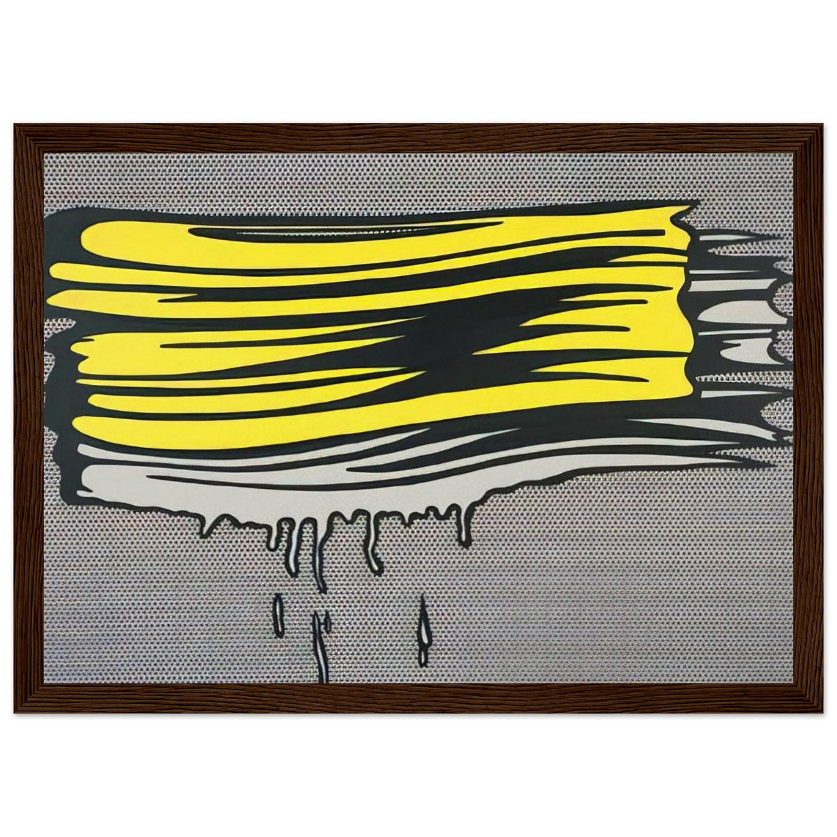YELLOW AND WHITE BRUSHSTROKES 1965 Framed Poster | Roy Lichtenstein Framed Prints Wall Art | Roy Lichtenstein Shop