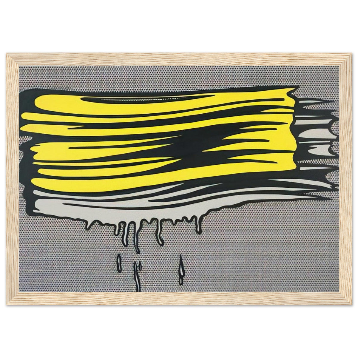 YELLOW AND WHITE BRUSHSTROKES 1965 Framed Poster | Roy Lichtenstein Framed Prints Wall Art | Roy Lichtenstein Shop