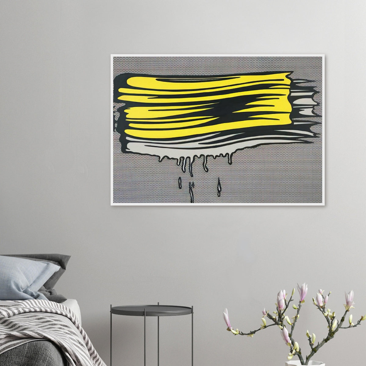 YELLOW AND WHITE BRUSHSTROKES 1965 Framed Poster | Roy Lichtenstein Framed Prints Wall Art | Roy Lichtenstein Shop