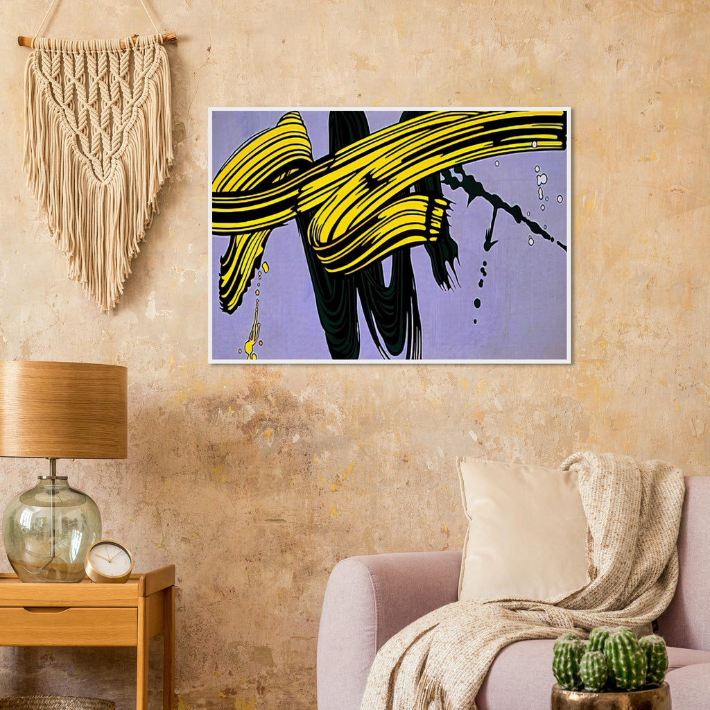 YELLOW AND GREEN BRUSHSTROKES 1966 Framed Poster | Roy Lichtenstein Framed Prints Wall Art | Roy Lichtenstein Shop