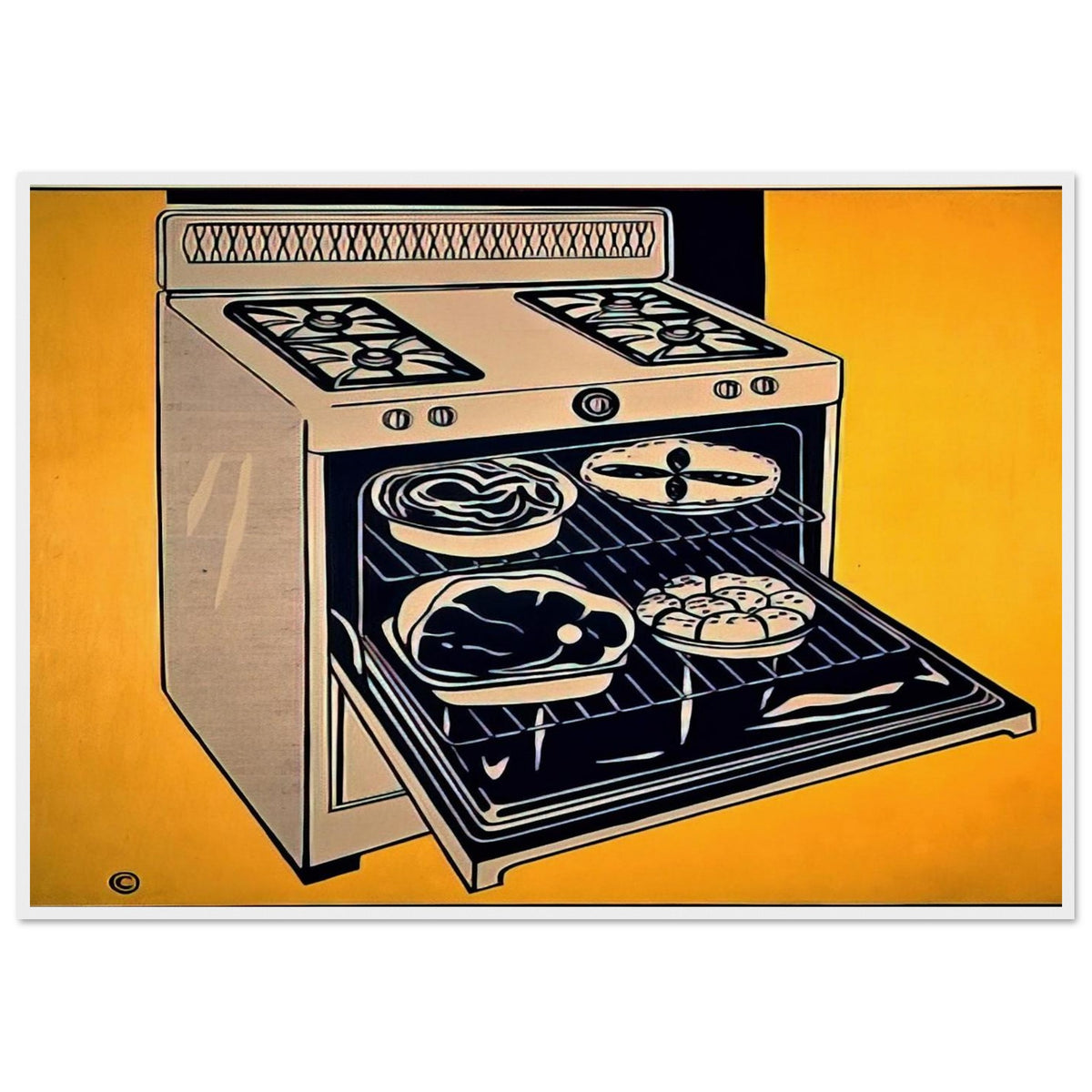 KITCHEN RANGE 1962 Framed Poster | Roy Lichtenstein Framed Prints Wall Art | Roy Lichtenstein Shop