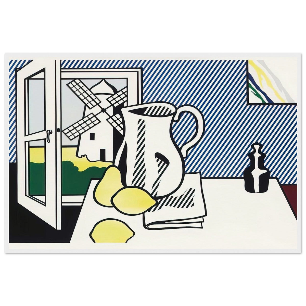 STILL LIFE WITH WINDMILL 1974 Framed Poster | Roy Lichtenstein Framed Prints Wall Art | Roy Lichtenstein Shop