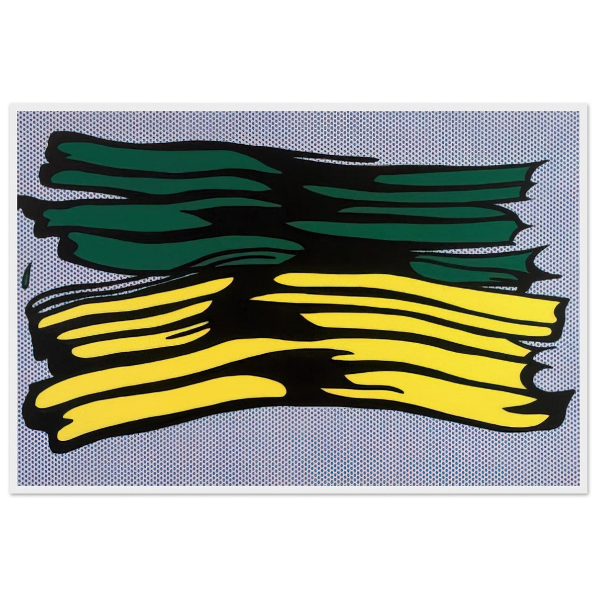 YELLOW AND GREEN BRUSHSTROKES 1966 0 Framed Poster | Roy Lichtenstein Framed Prints Wall Art | Roy Lichtenstein Shop