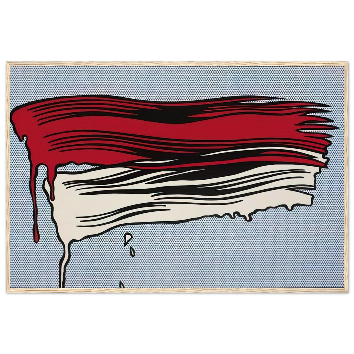 RED AND WHITE BRUSHSTROKES 1965 Framed Poster | Roy Lichtenstein Framed Prints Wall Art | Roy Lichtenstein Shop