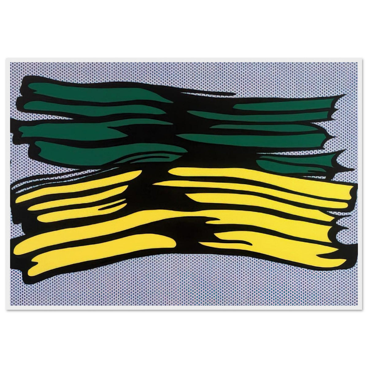 YELLOW AND GREEN BRUSHSTROKES 1966 0 Framed Poster | Roy Lichtenstein Framed Prints Wall Art | Roy Lichtenstein Shop