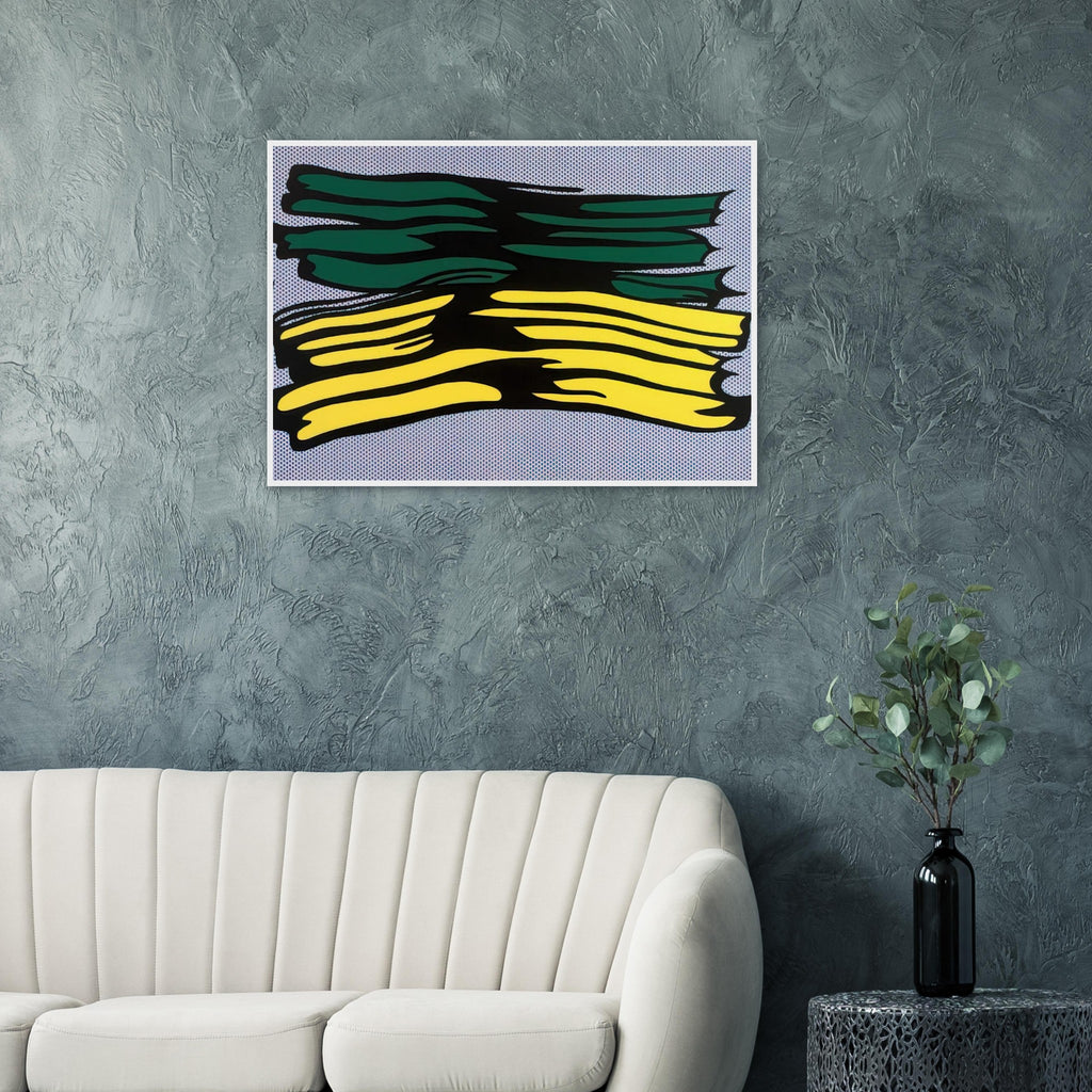 YELLOW AND GREEN BRUSHSTROKES 1966 0 Framed Poster | Roy Lichtenstein Framed Prints Wall Art | Roy Lichtenstein Shop