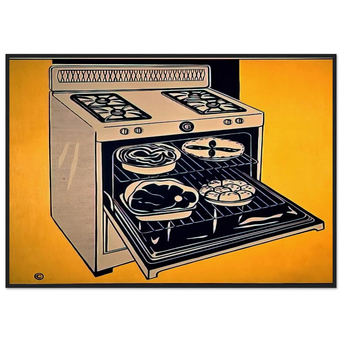 KITCHEN RANGE 1962 Framed Poster | Roy Lichtenstein Framed Prints Wall Art | Roy Lichtenstein Shop