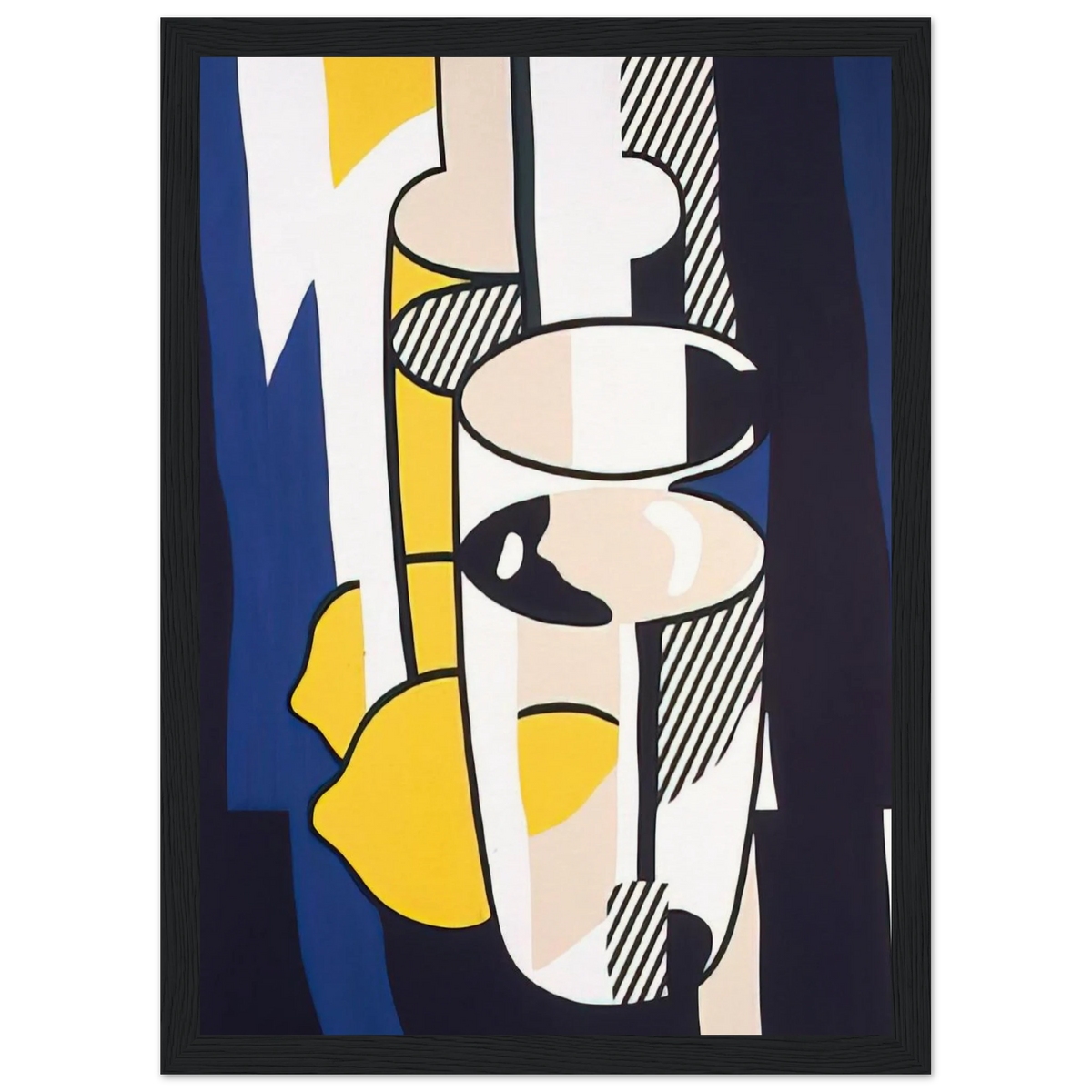 GLASS AND LEMON IN A MIRROR 1974 Framed Poster | Roy Lichtenstein Framed Prints Wall Art | Roy Lichtenstein Shop