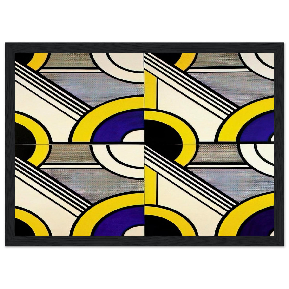 MODULAR PAINTING WITH FOUR PANELS 1 1969 Framed Poster | Roy Lichtenstein Framed Prints Wall Art | Roy Lichtenstein Shop