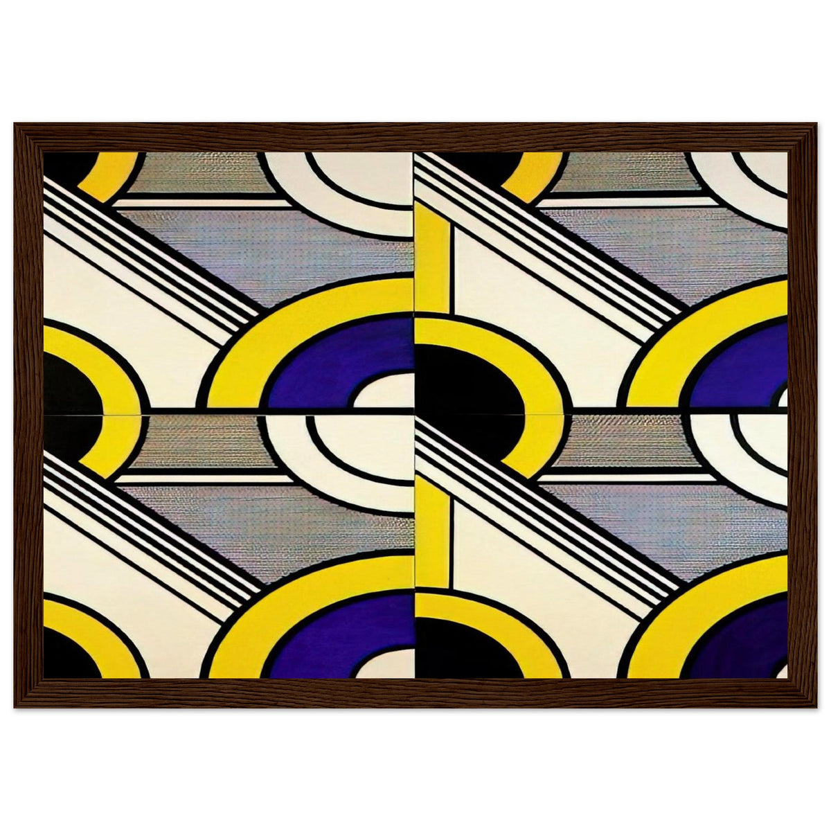 MODULAR PAINTING WITH FOUR PANELS 1 1969 Framed Poster | Roy Lichtenstein Framed Prints Wall Art | Roy Lichtenstein Shop