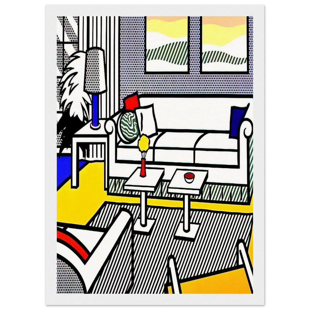 INTERIOR WITH RESTFUL PAINTINGS 1991 Framed Poster | Roy Lichtenstein Framed Prints Wall Art | Roy Lichtenstein Shop