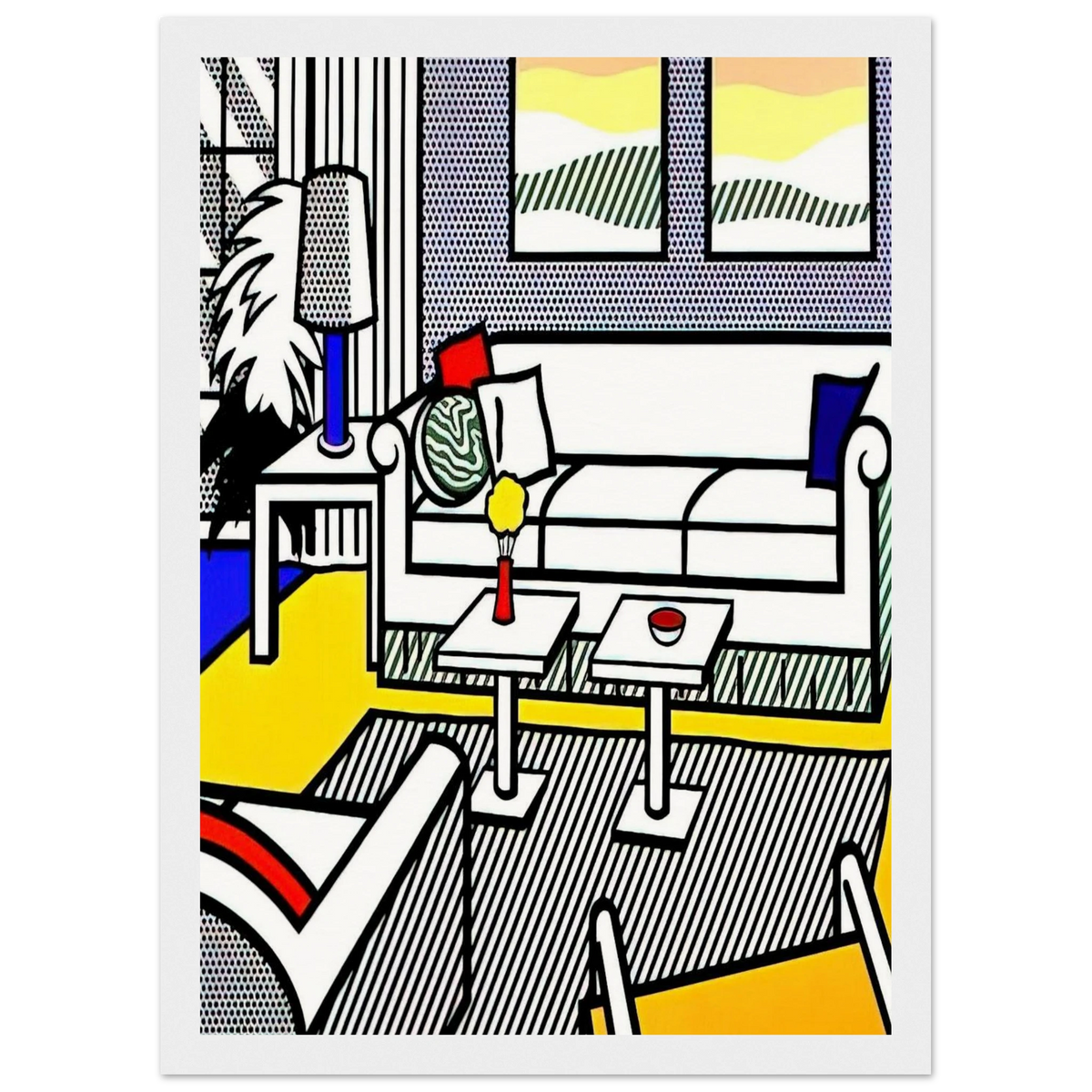 INTERIOR WITH RESTFUL PAINTINGS 1991 Framed Poster | Roy Lichtenstein Framed Prints Wall Art | Roy Lichtenstein Shop