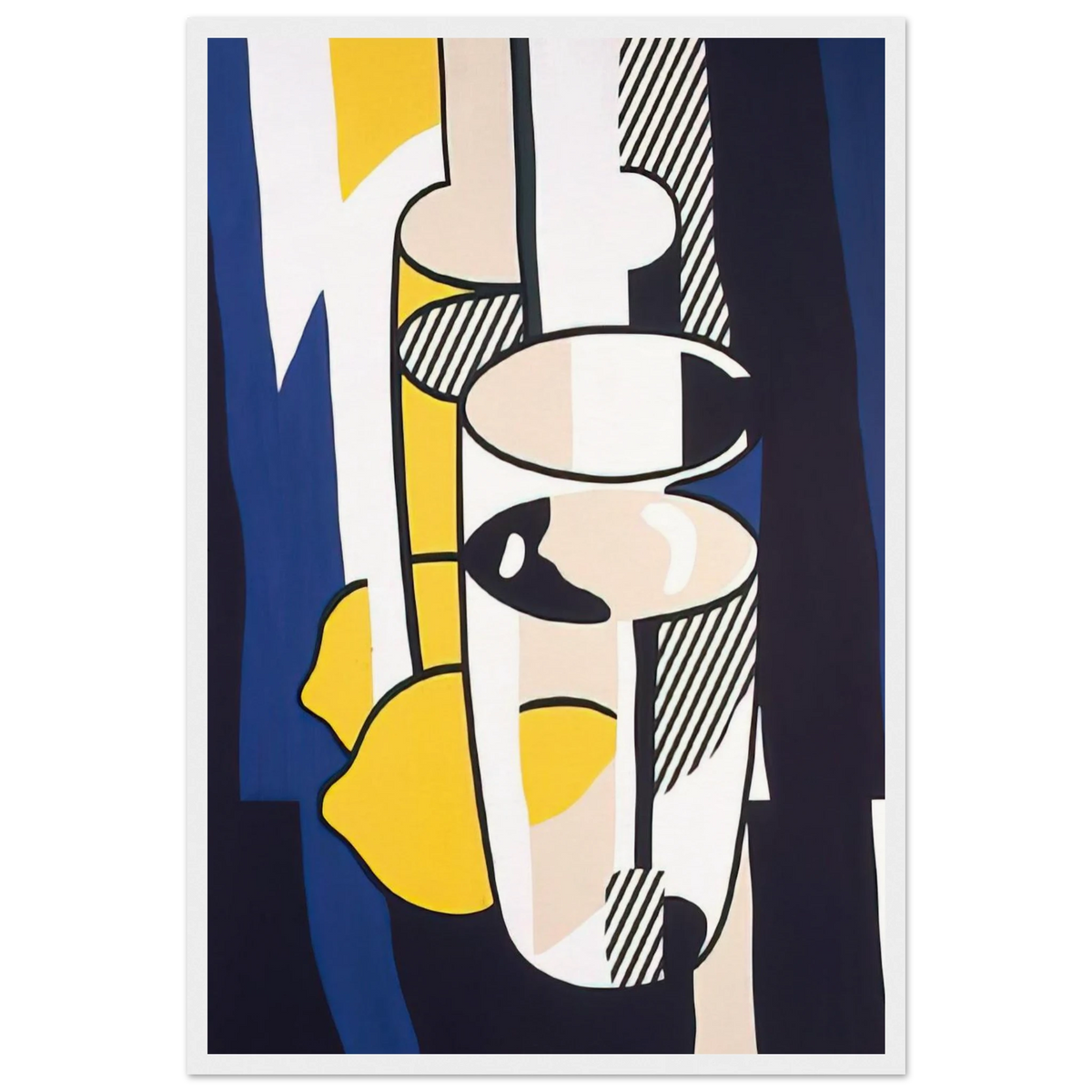 GLASS AND LEMON IN A MIRROR 1974 Framed Poster | Roy Lichtenstein Framed Prints Wall Art | Roy Lichtenstein Shop