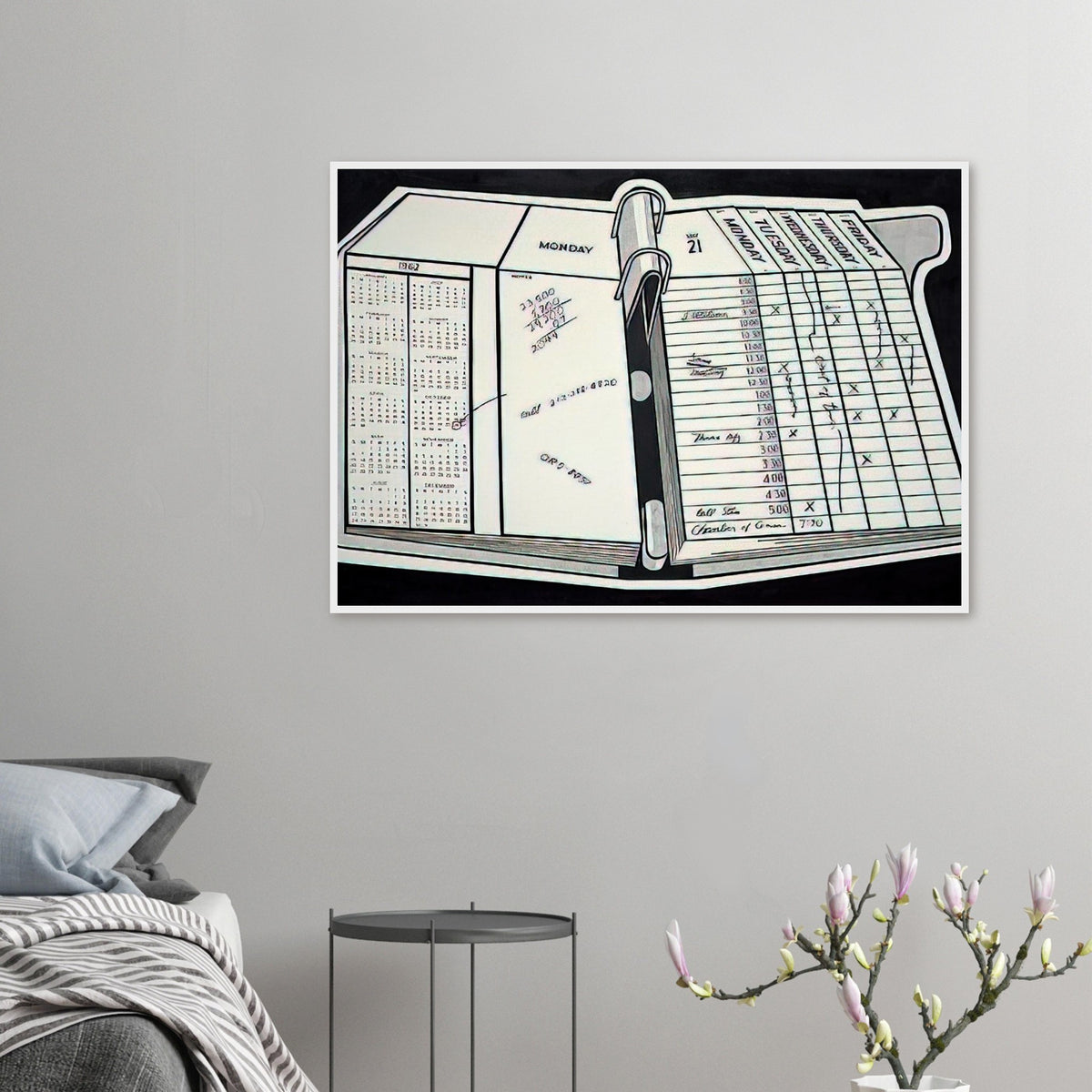 DESK CALENDAR 1962 Framed Poster | Roy Lichtenstein Framed Prints Wall Art | Roy Lichtenstein Shop