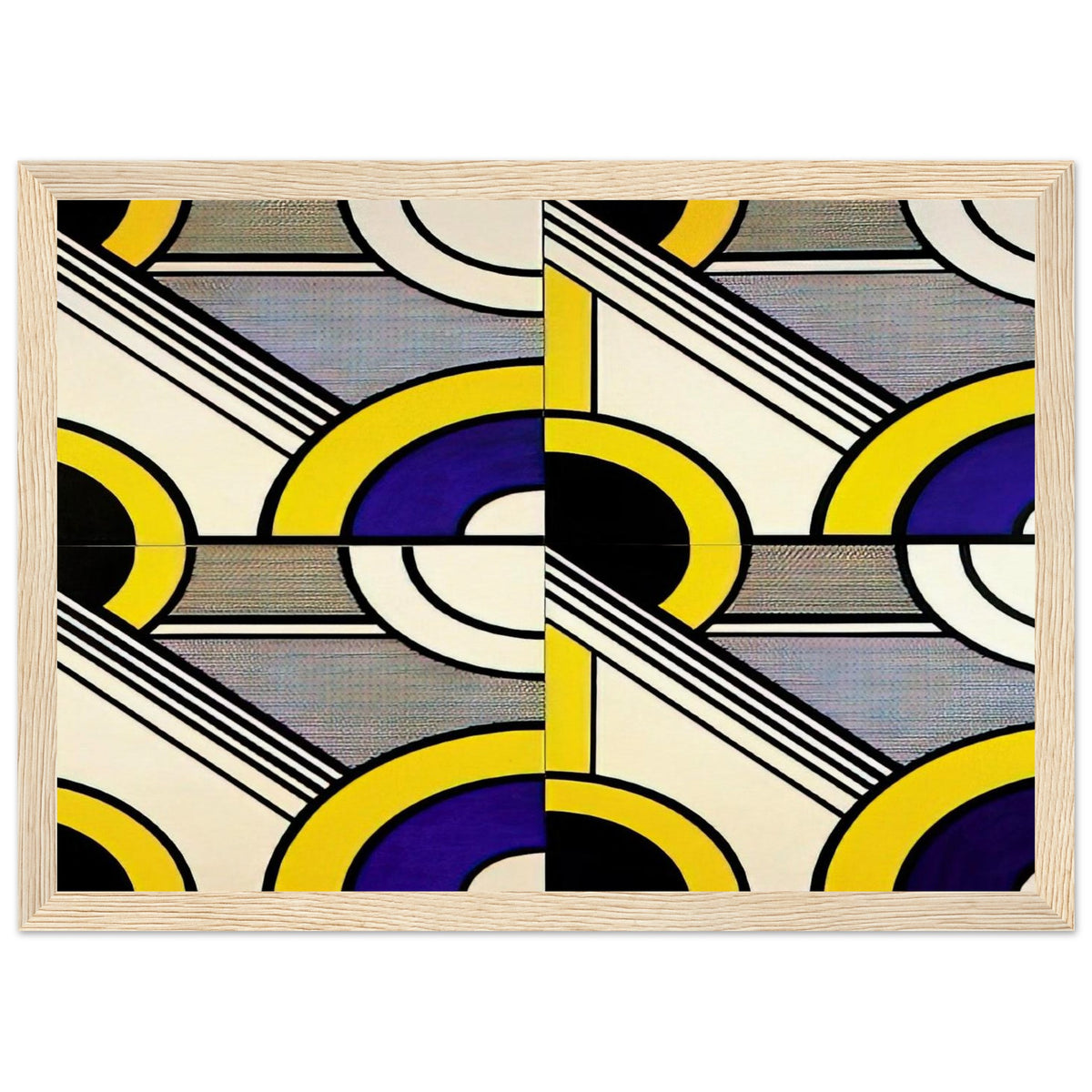MODULAR PAINTING WITH FOUR PANELS 1 1969 Framed Poster | Roy Lichtenstein Framed Prints Wall Art | Roy Lichtenstein Shop