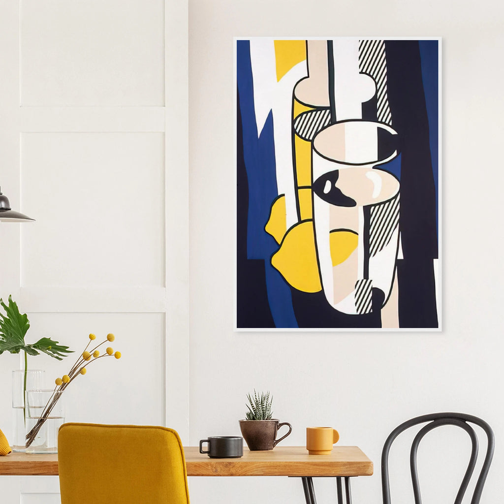 GLASS AND LEMON IN A MIRROR 1974 Framed Poster | Roy Lichtenstein Framed Prints Wall Art | Roy Lichtenstein Shop